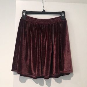 Velvet A-line mini skirt